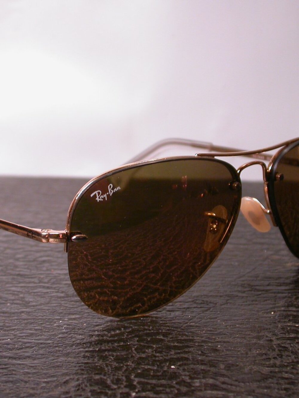 Ray Ban Gold Metal Aviator Wrap Shades Sunglasses ITALY RB3449 FRAME ONLY
